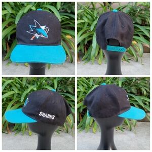 Vtg Headlines San Jose Sharks Snapback Hat